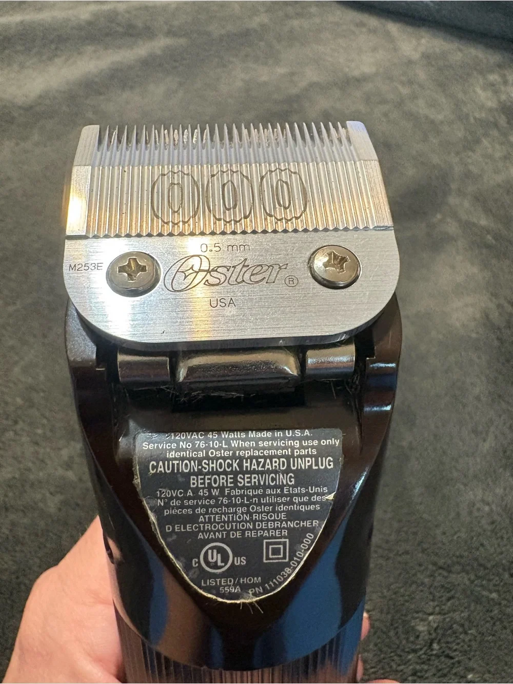 Vintage Oster Classic 76 Heavy Duty Hair Clipper w/ 000 Blade & 4 Guide Combs